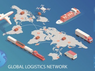 Isometric global logistics network. Concept of air cargo trucking rail, transportation maritime shipping, delivery by DRON, on-time delivery vehicles.
