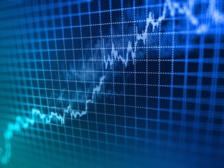 Stock market graph and bar chart price display
