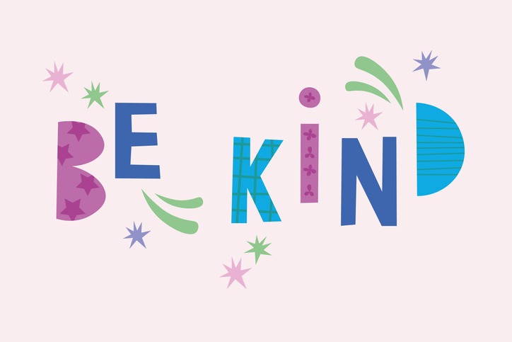 Hand drawn lettering call for kindness,