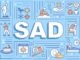 Sad word concepts banner. Seasonal affective disorder problem medical treatment