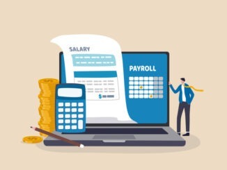 Salary payroll system, online income calculate and automatic payment, office accounting administrative or calendar pay date, employee wages