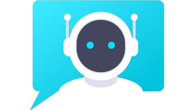 Customer service chat bot in a speech bubble