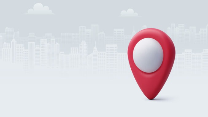 3d Vector Pin location pointer, Navigation icon, Geolocation map mark.