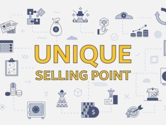 usp unique selling point concept with icon set with big word or text on center