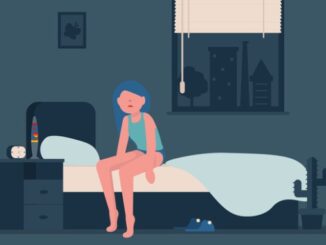 Sleep woman wake up
