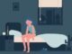 Sleep woman wake up