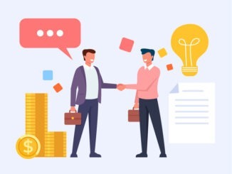 Two business man office workers people characters shaking hands.