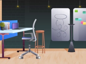 modern cabinet interior office room with furniture horizontal