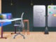 modern cabinet interior office room with furniture horizontal