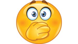 Hand on mouth emoticon